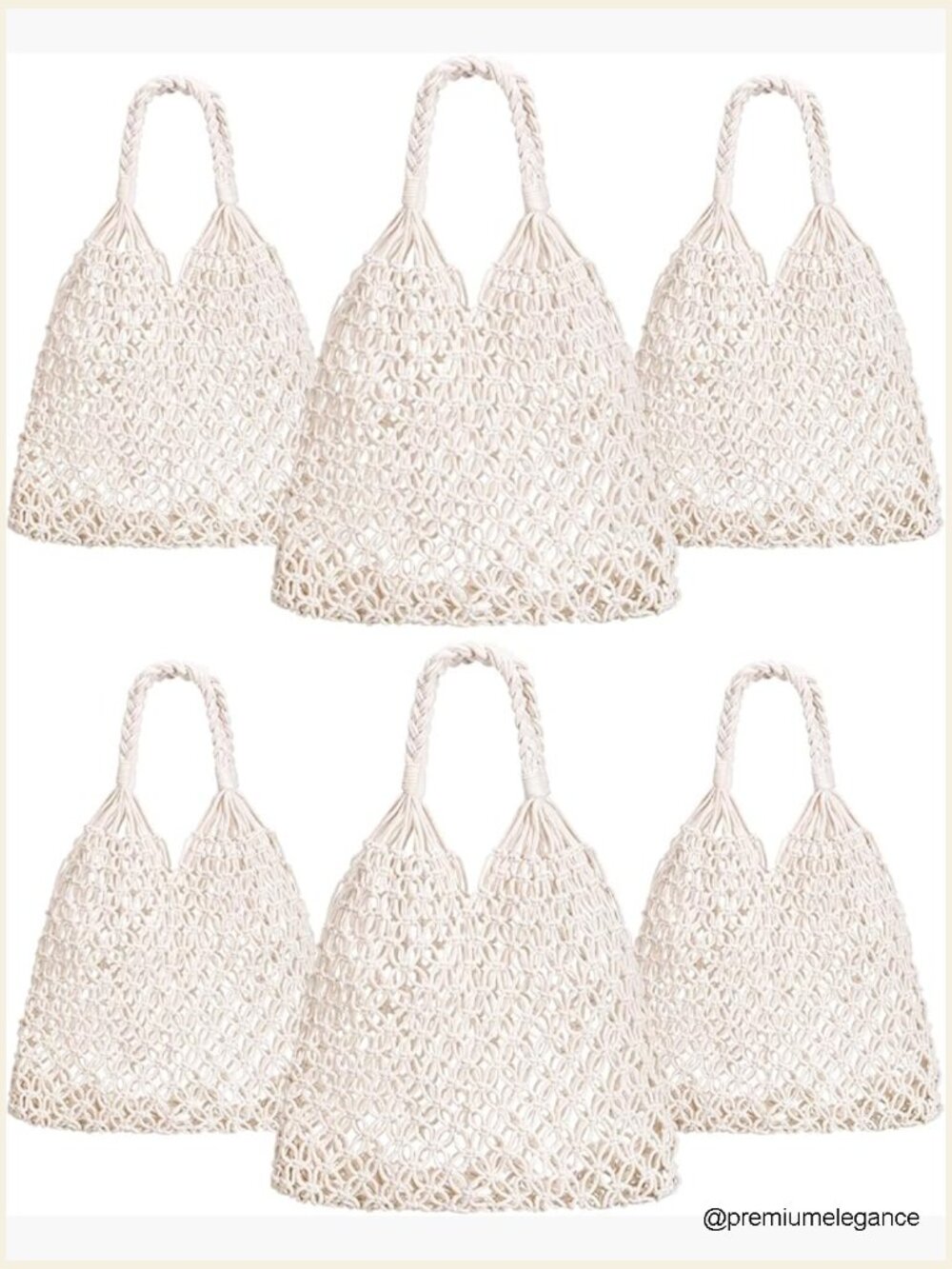 6 Pcs Bachelorette Beach Bags Macrame Tote Crochet Bag